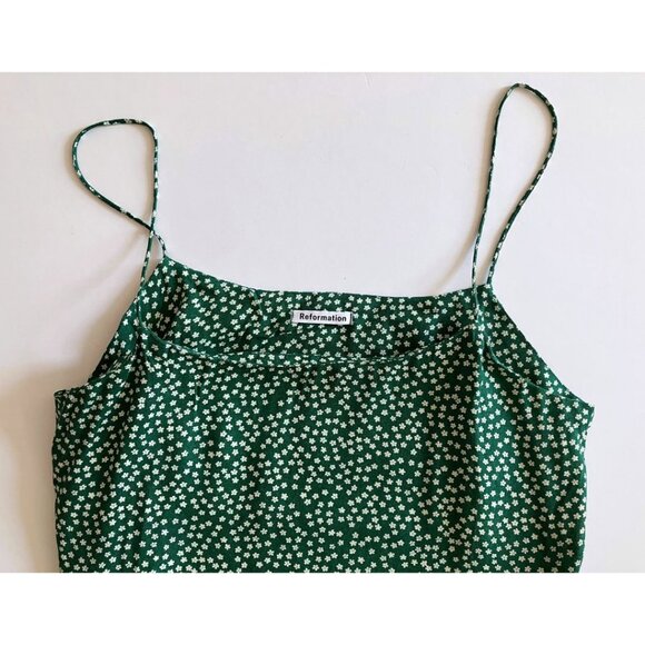 Reformation Atticus Camisole Green Floral Wyoming Size Small - Picture 4 of 5